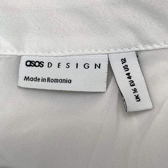 ASOS sheer/ semi sheer blouse, White Sz 12 - Picture 6 of 6